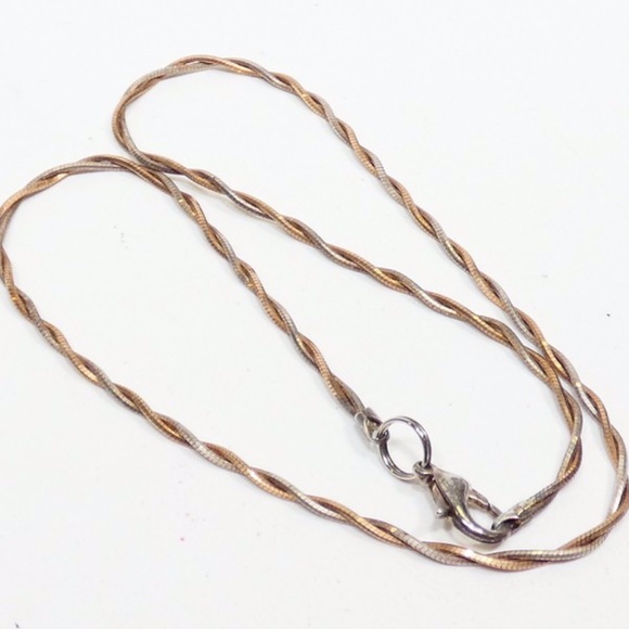 Two Tone Rope Twist Necklace - Best of Everything | Online  Sterling 18\